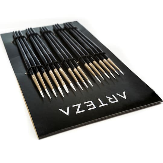 Arteza® 15 Piece Handmade Taklon Miniature Detail Brush Set